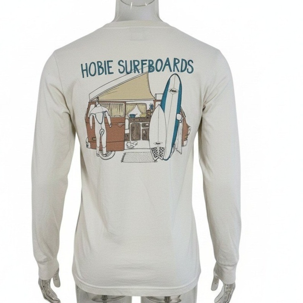 Hobie Surfboards Long Sleeve Shirt VW Bus Van Life Surf Graphic Beach Men Small